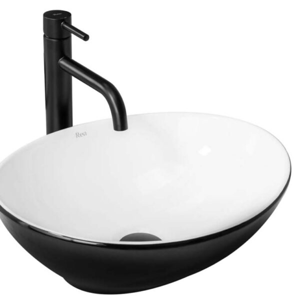 Умывальник Rea Sofia White Black U8749