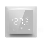 Термостат с датчиком пола, программируемый с Wi-Fi , 16 A, 55*55 мм., белое стекло
