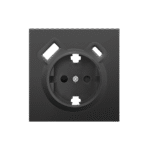 Накладка для розетки Schuko с зарядным устройством USB A+C, с защитными шторками, матовый карбон, серия DA