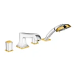 Смеситель на край ванны на 4 отверстия Hansgrohe Metropol Classic 31315090, золотой