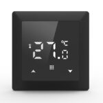 Термостат с датчиком пола с Wi-Fi, программируемый через приложение , 16 A, 55*55 мм, черное стекло