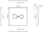 Накладка для розеток RJ45+SAT, 2-я, вороненая сталь, серия R98 METAL — изображение 2