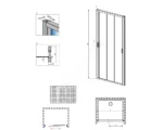 Душевая дверь Radaway Evo DW 100x200, трехсекционная, раздвижная, в нишу 335100-01-01, хром — изображение 6