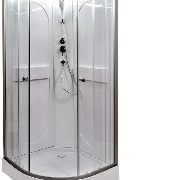 Душевая кабина Deto L609 N LED 90x90 без крыши, с LED-подсветкой, стекла прозрачные, профиль хром