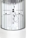 Душевая кабина Deto L690GM 90x90 с гидромассажем, стекла прозрачные, профиль хром