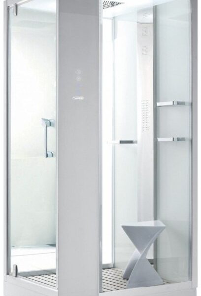 Душевая кабина Orans SR-89101 S 100x100 белая (левая) с турецкой баней