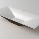 Умывальник накладной Holbi Sirius 77x35 Solid Surface черно/белый матовый