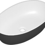 Умывальник накладной Radostone Rosina 58x37 белый/черный