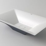 Умывальник накладной Holbi Sirius 57x35 Solid Surface черно/белый матовый