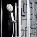 Душевая кабина Deto BM1590NLED BLACK 90x90 без крыши, с LED-подсветкой, стекла с рисунком, профиль хром — изображение 4