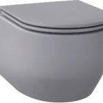 Унитаз подвесной Wellsee Croquis RimFree 182614001 безободковый серый матовый SoftClose