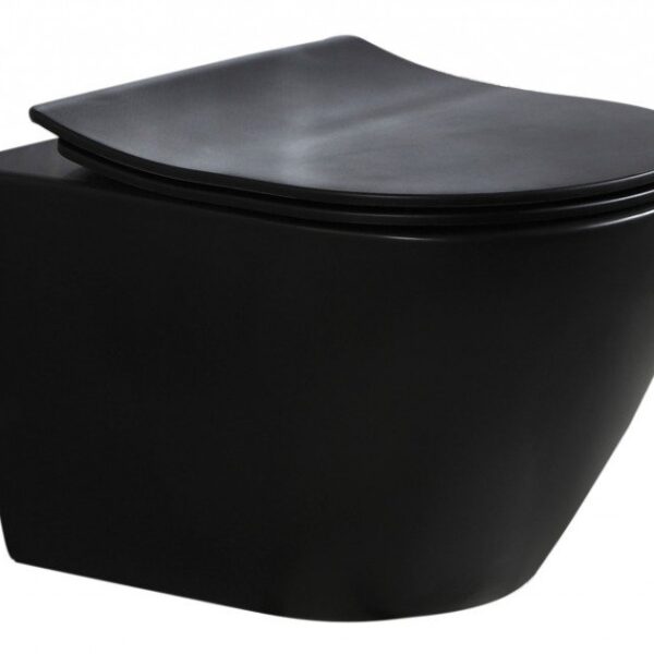 Унитаз подвесной Esbano Amapola-N 36x53,5 сиденье Duroplast, SoftClose, черный матовый