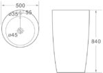 Умывальник напольный Santiline SL-4004MB 50x50 черный матовый — изображение 3