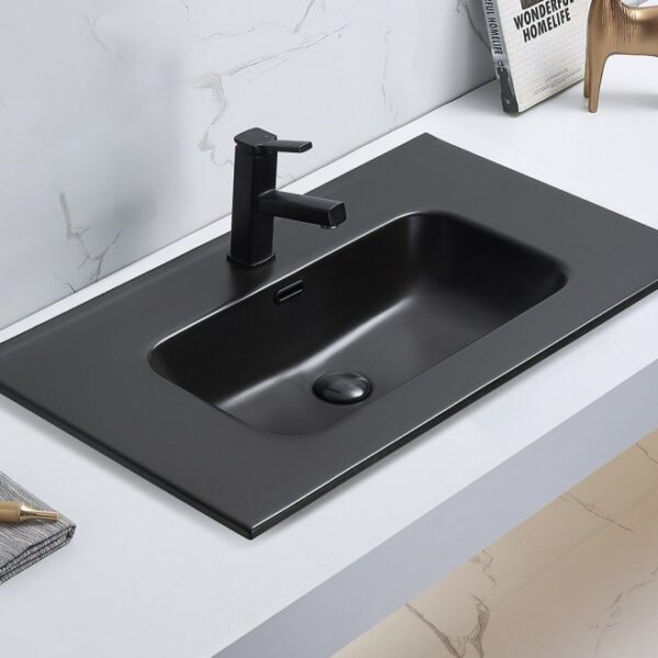 Умывальник CeramaLux 9060MMB 61x46 черный матовый