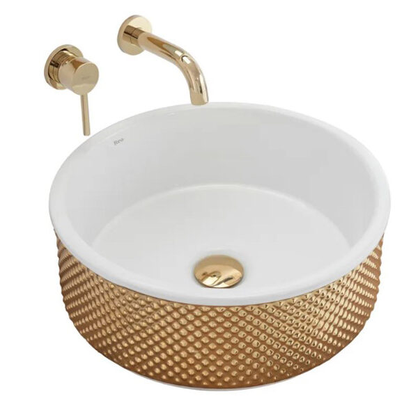 Умывальник Rea Helen Gold White U6978