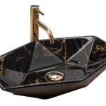 Умывальник Rea Vegas Black Marble Shiny U5603