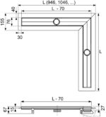 611000 ренажный канал TECEdrainline угловой с гидроизоляцией Seal System 1000 х 1000 мм, 611000 (6 110 00) — изображение 2