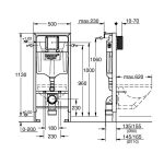 Инсталляция для унитаза Grohe Rapid SL с кнопкой Grohe Skate Air, хром, 38536001+38505000 — изображение 8