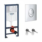 Инсталляция для унитаза Grohe Rapid SL с кнопкой Grohe Skate Air, хром, 38536001+38505000
