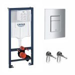 Инсталляция для унитаза Grohe Rapid SL с кнопкой Grohe Skate Cosmopolitan, хром, 38536001+38732000