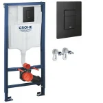 Инсталляция для унитазов Grohe Solido 38811KF0 3 в 1 с черной кнопкой смыва