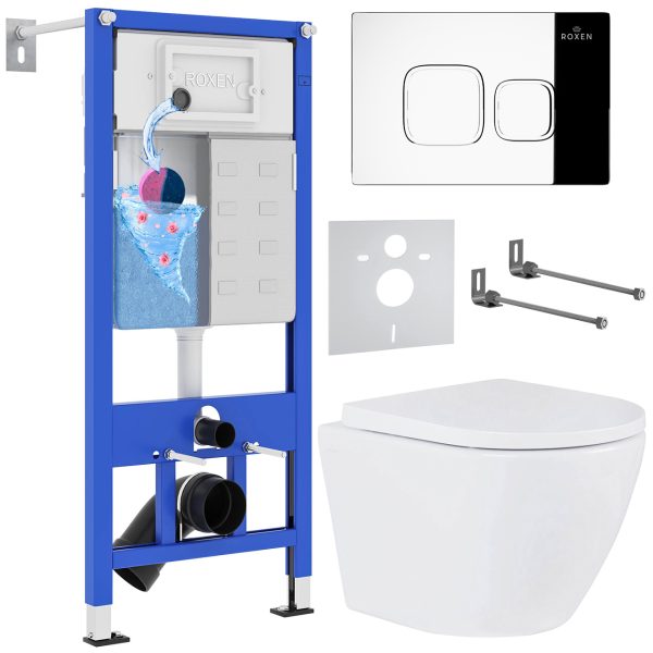 Комплект инсталляции с унитазом 6 в 1 Roxen StounFix Dual Fresh 547461 (состоит из: 710200, Santi 410280CH, 530185-02)