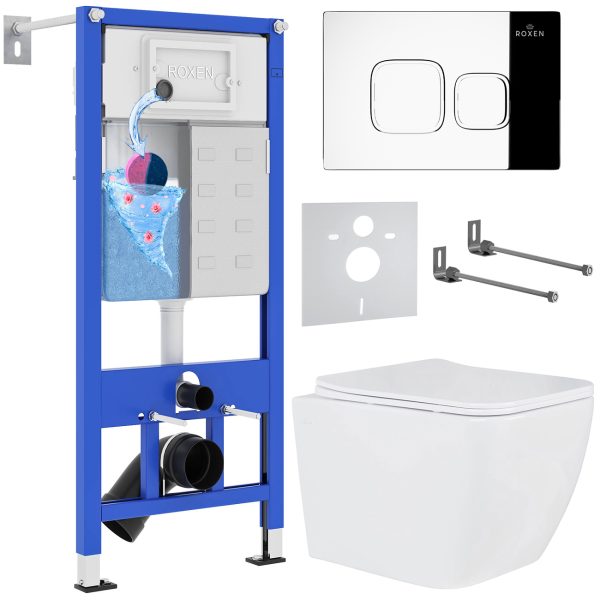 Комплект инсталляции с унитазом 6 в 1 Roxen StounFix Dual Fresh 550013 (состоит из: 710200, Santi 410280CH, 530135-01)