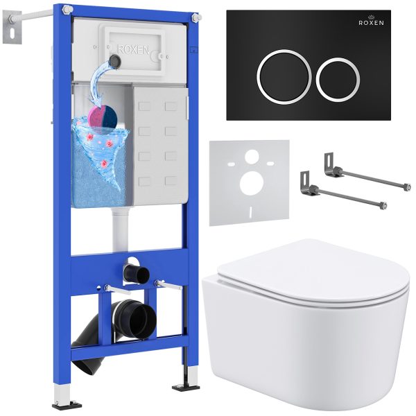 Комплект инсталляции с унитазом 6 в 1 Roxen StounFix Dual Fresh 911522 (состоит из: 710200, Santi 410260B, 530120-01)
