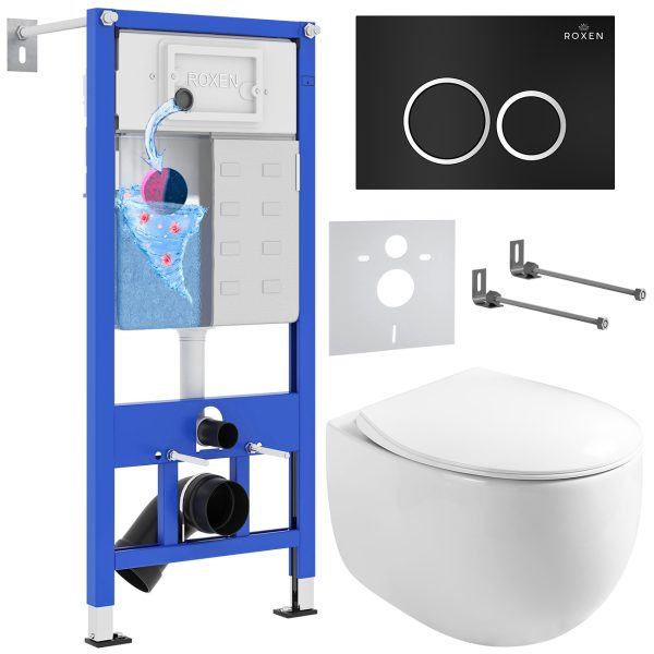 Комплект инсталляции с унитазом 6 в 1 Roxen StounFix Dual Fresh 964010 (состоит из: 710200, Santi 410260B, 530170-01)