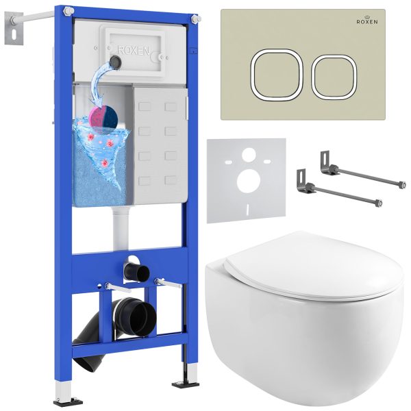 Комплект инсталляции с унитазом 6 в 1 Roxen StounFix Dual Fresh 966619 (состоит из: 710200, Santi 410280BG, 530170-01)