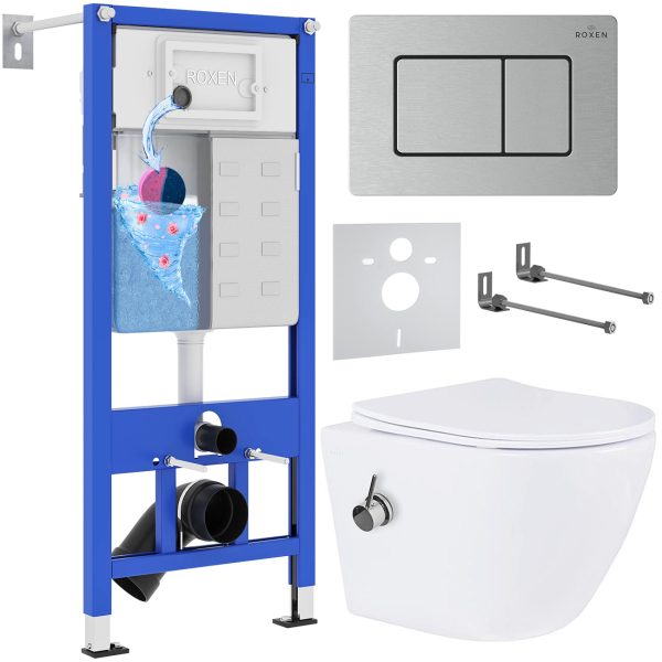 Комплект инсталляции с унитазом 6 в 1 Roxen StounFix Dual Fresh 968424 (состоит из: 710200, Steel 420280S, 530185-01Х)