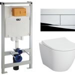 Инсталляция OLI80 с клавишей хром + унитаз Vitra Mia Round SmoothFlush с сиденьем Soft Close