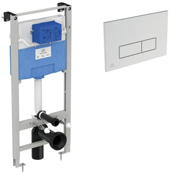 Комплект инсталляции Ideal Standard с клавишей хром R020467+R0121AA