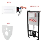 Сет 4в1 система инсталляции AlcaPlast AM101/1120+M570+M91 (кнопка белая)