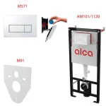 Сет 4в1 система инсталляции AlcaPlast AM101/1120+M571+M91 (кнопка хром)