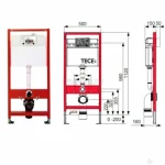 Система инсталляции для унитазов Tece TECEbase kit 9 400 413 4 в 1 с кнопкой смыва — изображение 2