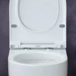 Комплект: инсталляция OLI 80 + клавиша смыва Slim белая + унитаз подвесной Bocchi V-Tondo с тонким сиденьем микролифт, 885111+659041+1416-001-0129 — изображение 6
