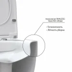 Комплект: инсталляция OLI 80 + клавиша смыва Slim белая + унитаз подвесной Bocchi V-Tondo с тонким сиденьем микролифт, 885111+659041+1416-001-0129 — изображение 11
