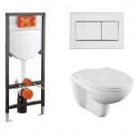 Инсталляция с унитазом Vitra Norm Fit 9773B099-7207, крышка микролифт, быстросъемная, клавиша хром, комплект