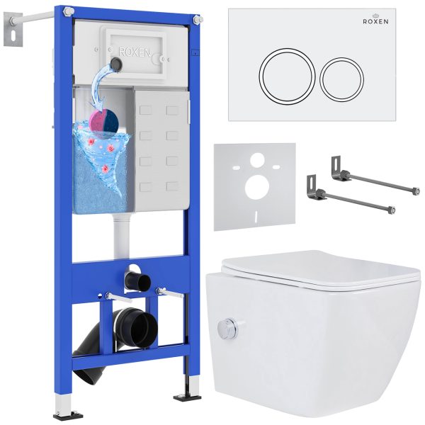 Комплект инсталляции с унитазом 6 в 1 Roxen StounFix Dual Fresh 506235 (состоит из:710200, Santi 410260W, 530135-01X)