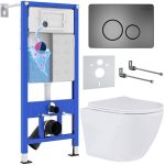 Комплект инсталляции с унитазом 6 в 1 Roxen StounFix Dual Fresh 624013 (состоит из: 710200, Steel 420260G, 530185-01)