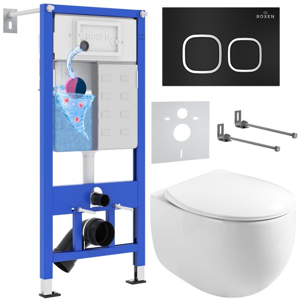 Комплект инсталляции с унитазом 6 в 1 Roxen StounFix Dual Fresh 964079 (состоит из: 710200, Santi 410280B, 530170-01)