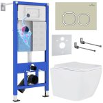 Комплект инсталляции с унитазом 6 в 1 Roxen StounFix Dual Fresh 966482 (состоит из: 710200, Santi 410280BG, 530135-01)
