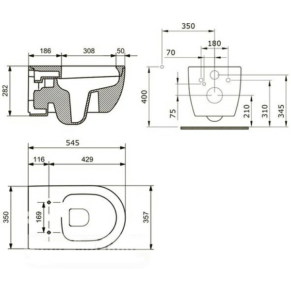 Комплект: инсталляция grohe 38772001 + унитаз Bocchi V-Tondo 1416-001-0129 — изображение 8
