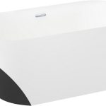 Акриловая ванна Wellsee Croquis 166x77, отдельностоящая, белый, черный матовый/хром