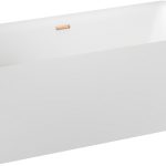 Акриловая ванна Wellsee Pure BY Wellsee 166x77, отдельностоящая, белый матовый, золото