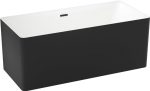 Акриловая ванна Wellsee Pure BY Wellsee 166x77, отдельностоящая, белый глянц., черный матов./черный