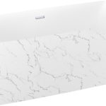Акриловая ванна Wellsee Pure BY Wellsee 166x77, отдельностоящая, белый глянц., белый  матов.мрамор/хром