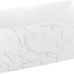Акриловая ванна Wellsee Pure BY Wellsee 166x77, отдельностоящая, белый глянцевый, белый матов. мрамор/белый
