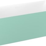 Акриловая ванна Wellsee Pure BY Wellsee 166x77, отдельностоящая, белый глянцевый, св.зеленый матов./белый